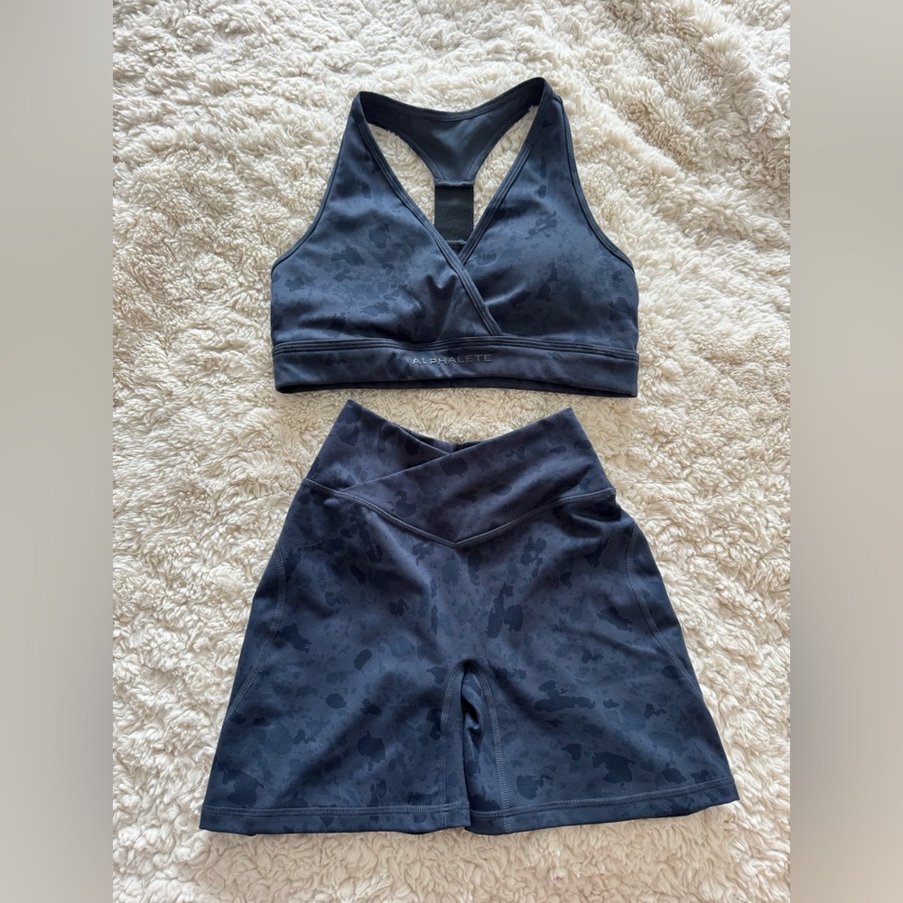 Alphalete Surface Power sports bra and shorts set